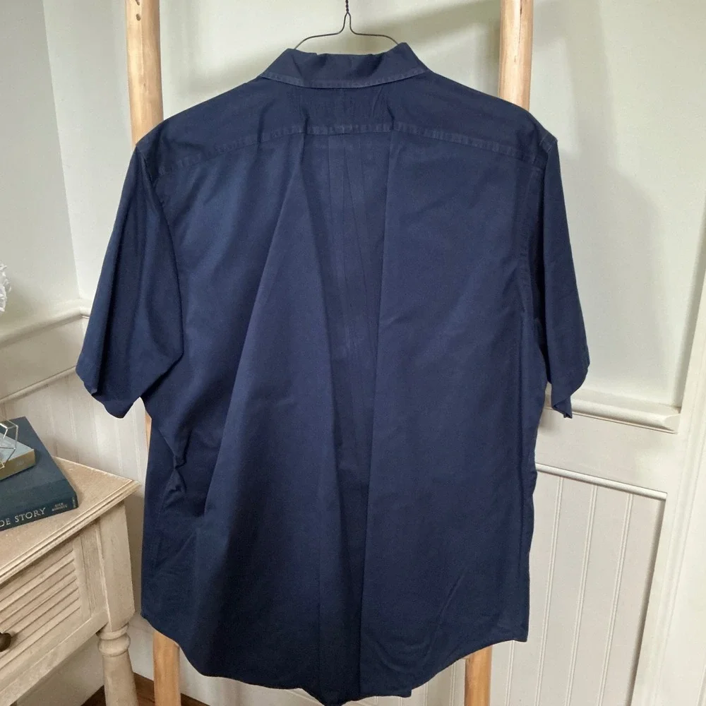 Polo Ralph Lauren Mens XXL Navy Blue Short Sleeve Button Down Classic Fit Shirt